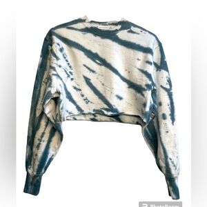 Good American cropped Crewneck tie dye sweatshirt